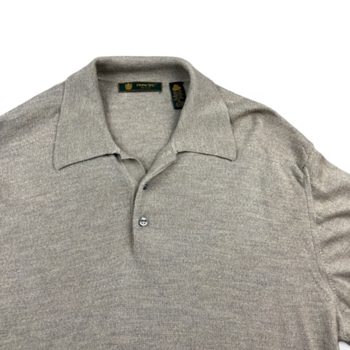 Principe Polo Shirt Brown Merino Wool Made In Italy Adult EXTRA LARGE