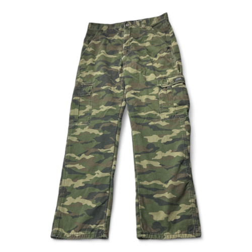 Wrangler Cargo Pants Camo Green Brown Fleece Lined Relaxed Mens 30x30