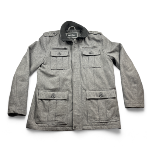 Guess Pea Coat Gray Wool Quilted Lined Jacket Adult LARGE