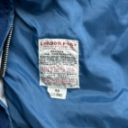 Vintage London Fog Jacket 80s Blue Bomber Hood Adult EXTRA LARGE