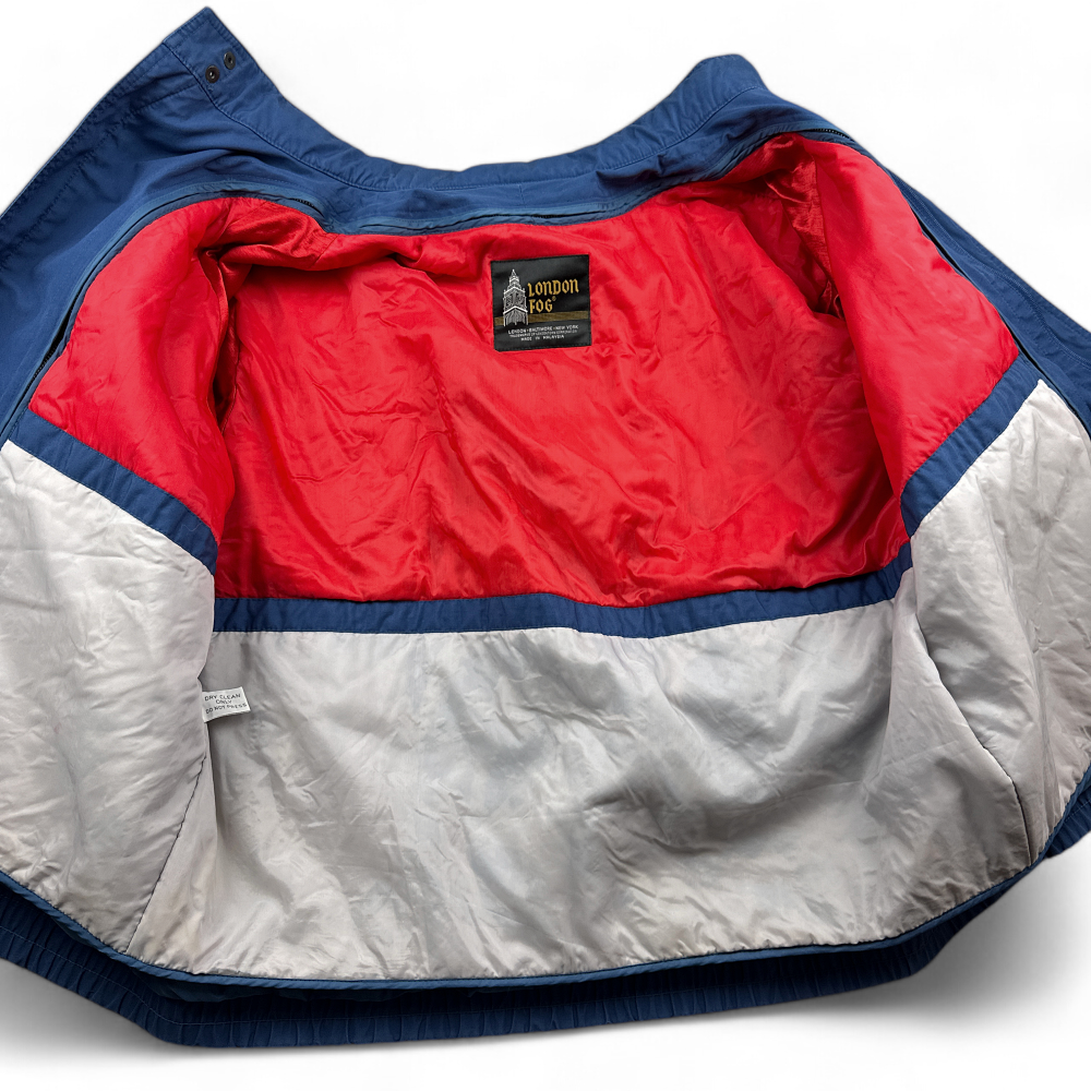 Vintage London Fog Jacket 80s Blue Bomber Hood Adult EXTRA LARGE-9 Vintage London Fog Jacket 80s Blue Bomber Hood Adult EXTRA LARGE