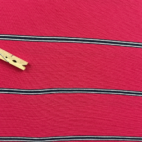 Vintage Tommy Hilfiger Polo Shirt Pink Black Stripes 90s Adult MEDIUM