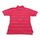 Vintage Tommy Hilfiger Polo Shirt Pink Black Stripes 90s Adult MEDIUM