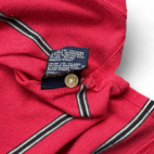 Vintage Tommy Hilfiger Polo Shirt Pink Black Stripes 90s Adult MEDIUM