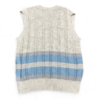 Vintage Arrow Sweater Vest Ivory 90s Tennis V Neck Gray Blue Stripe Adult MEDIUM