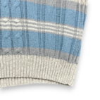 Vintage Arrow Sweater Vest Ivory 90s Tennis V Neck Gray Blue Stripe Adult MEDIUM