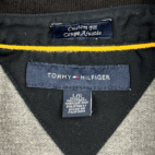 Tommy Hilfiger Polo Shirt Gray Black White Big H Youth LARGE