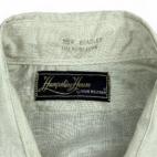 Vintage Van Heusen Dress Shirt Green Hampshire House Bradley Half Sleeve 70s Adult LARGE