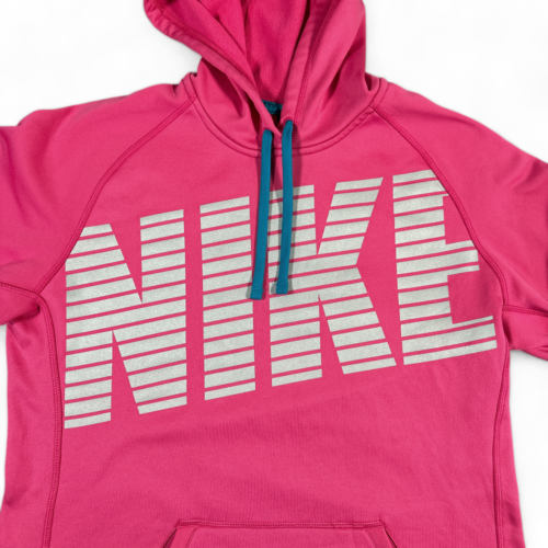 Nike Sweater Pink Womens Themra Fit Spell Out Silver Logo Womens MEDIUM