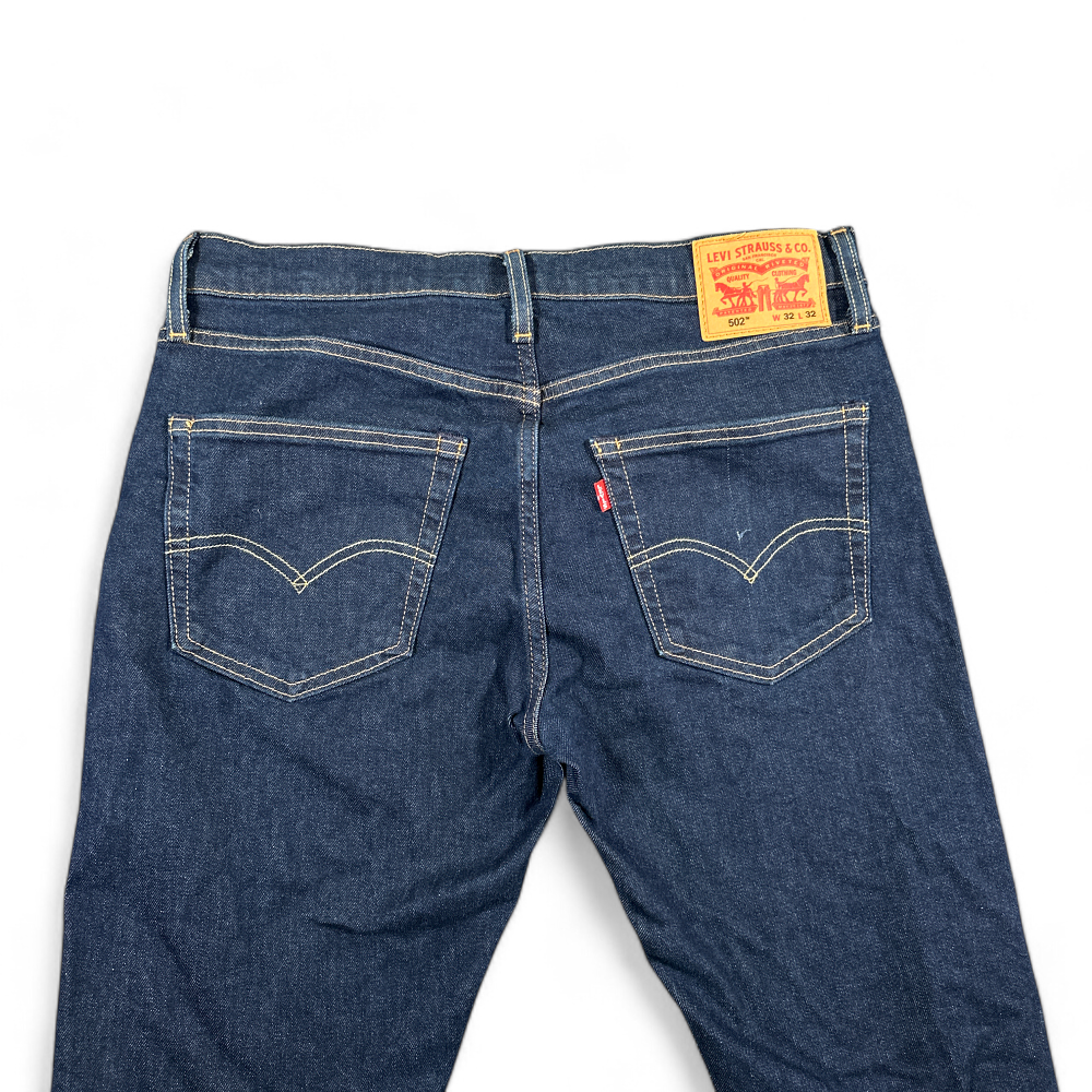 Levis Jeans Blue Tapered Regular Fit Dark Wash 502 Stretch Mens 34x32-4 Levis Jeans Blue Tapered Regular Fit Dark Wash 502 Stretch Mens 34x32