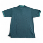 Vintage Knights of Round Table Polo Shirt Green Striped Pocket Crest 90s Adult MEDIUM
