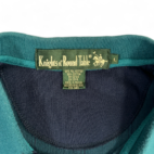 Vintage Knights of Round Table Polo Shirt Green Striped Pocket Crest 90s Adult MEDIUM
