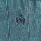 Vintage Knights of Round Table Polo Shirt Green Striped Pocket Crest 90s Adult MEDIUM