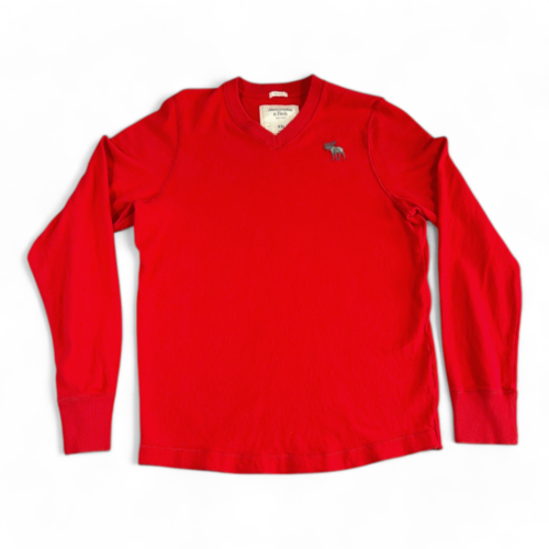 Abercrombie & Fitch Sweater Red Muscle Crest Adult MEDIUM