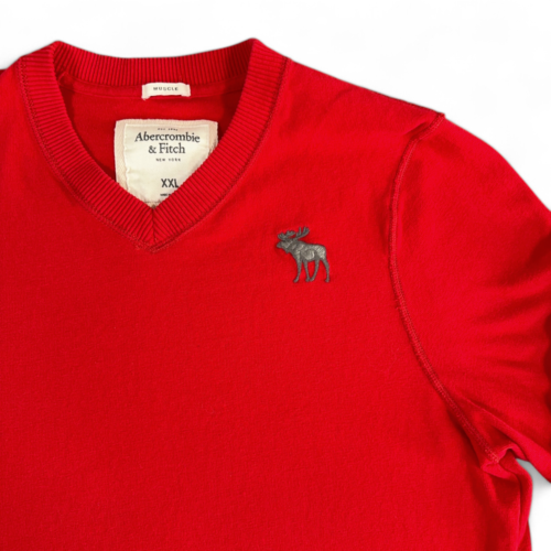 Abercrombie & Fitch Sweater Red Muscle Crest Adult MEDIUM