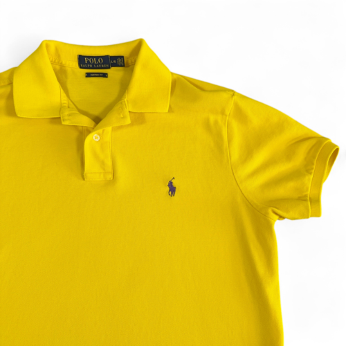 Ralph Lauren Polo Shirt Yellow Small Pony Adult MEDIUM