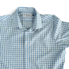 Mizzen Main Shirt Blue White Gingham Checker Leeward Trim Fit Adult LARGE