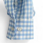 Mizzen Main Shirt Blue White Gingham Checker Leeward Trim Fit Adult LARGE
