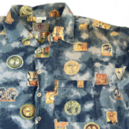 Vintage Territory Ahead Shirt Blue Abstract Art Clouds Animals Faces 90s Adult XXL 2XL