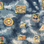 Vintage Territory Ahead Shirt Blue Abstract Art Clouds Animals Faces 90s Adult XXL 2XL