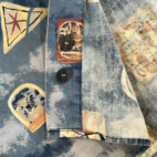 Vintage Territory Ahead Shirt Blue Abstract Art Clouds Animals Faces 90s Adult XXL 2XL