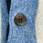 Vintage John Ashford Polo Shirt Blue Brown Stripes Linen Blend 90s Adult MEDIUM