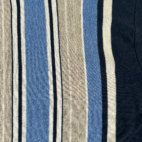 Vintage John Ashford Polo Shirt Blue Brown Stripes Linen Blend 90s Adult MEDIUM