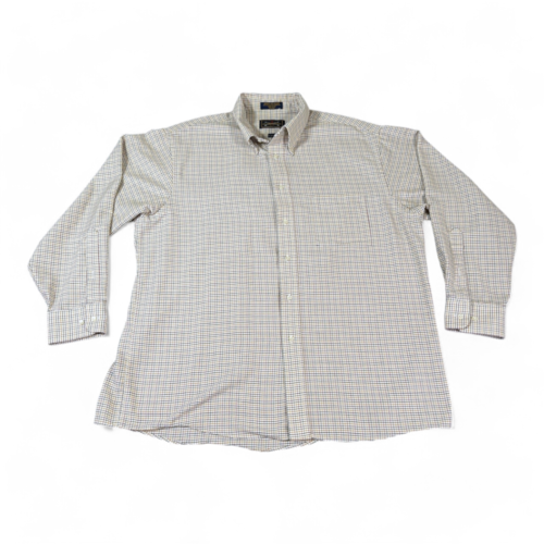 Vintage Arrow Dress Shirt Windowpane Plaid 80s Oxford Adult EXTRA LARGE