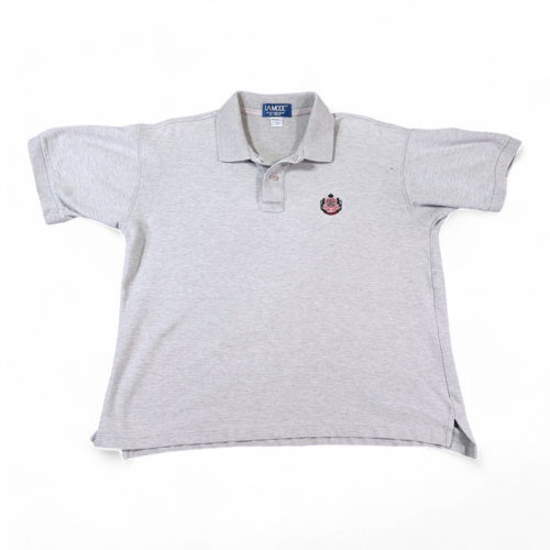 Vintage La Mode Polo Shirt Gray Golf Crest USA Made 90s Adult LARGE