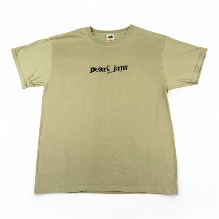 Vintage Pearl Jam Shirt Brown Spell Out Live Album Promo Y2K Adult LARGE