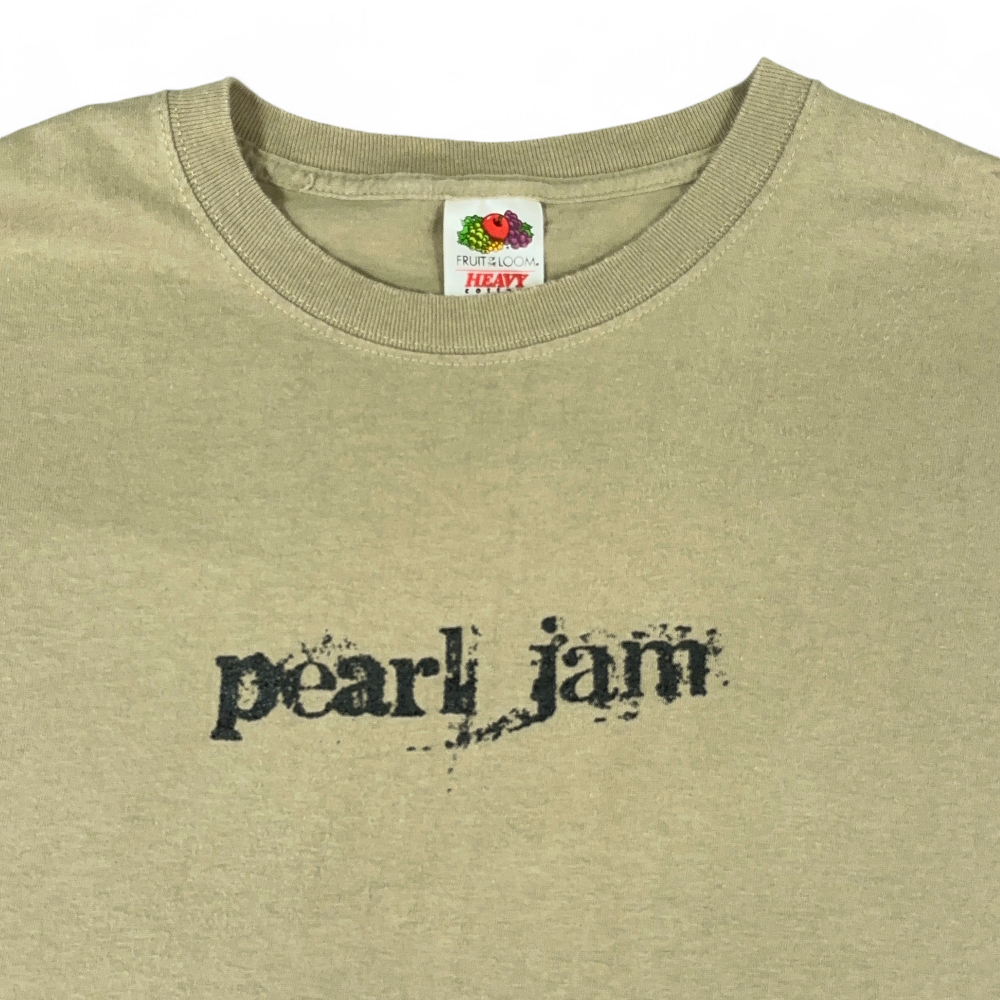 Vintage Pearl Jam Shirt Brown Spell Out Live Album Promo Y2K Adult LARGE