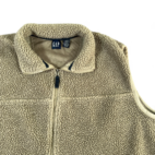 Vintage Gap Vest Brown Sherpa Fleece Zip Up 90s Adult XXL 2XL