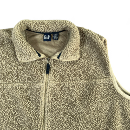 Vintage Gap Vest Brown Sherpa Fleece Zip Up 90s Adult XXL 2XL