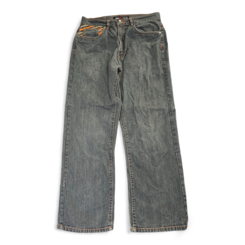 Vintage Noiz Jeans Gray Embroidered Skater Baggy Y2K Mens 32x29