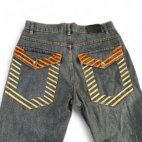 Vintage Noiz Jeans Gray Embroidered Skater Baggy Y2K Mens 32x29