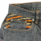 Vintage Noiz Jeans Gray Embroidered Skater Baggy Y2K Mens 32x29