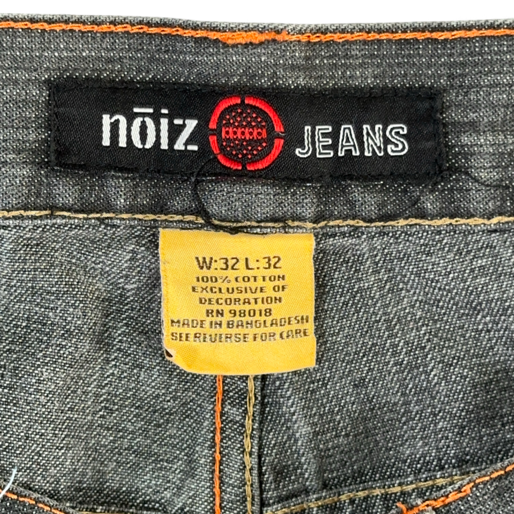 Vintage Noiz Jeans Gray Embroidered Skater Baggy Y2K Mens 32x29-7 Vintage Noiz Jeans Gray Embroidered Skater Baggy Y2K Mens 32x29