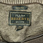 JoS A Bank Reserve Sweater Brown Wool Cashmere Italy Quarter Zip Adult LARGE