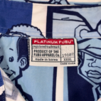 Vintage Platinum Fubu Shirt Blue Fat Albert Allover 90s Y2K Adult XXXL 3XL
