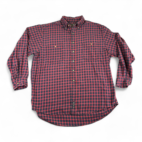 Vintage Abercrombie & Fitch Shirt Red Blue Plaid Button Up Adult EXTRA LARGE