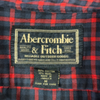 Vintage Abercrombie & Fitch Shirt Red Blue Plaid Button Up Adult EXTRA LARGE