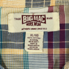Vintage Big Mac Western Shirt Yellow Blue Plaid Pearl Snap JC Penney Workwear Y2K Adult  EXTRA LARGE