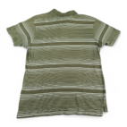 Nike Polo Shirt Brown Striped Spell Out Swoosh Y2K Adult LARGE