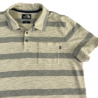 North Face Polo Shirt Gray Striped Pocket Adult LARGE