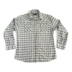 Senor De Los Cielos Western Shirt White Blue Plaid Adult LARGE