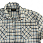 Senor De Los Cielos Western Shirt White Blue Plaid Adult LARGE