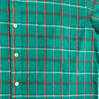Vintage Manhattan Shirt Green Plaid Button Down 80s Adult MEDIUM