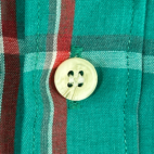 Vintage Manhattan Shirt Green Plaid Button Down 80s Adult MEDIUM