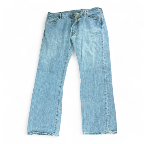 Levis 501 Jeans Blue Light Wash Straight Button Fly Mens 36x29