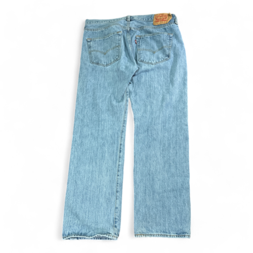 Levis 501 Jeans Blue Light Wash Straight Button Fly Mens 36x29